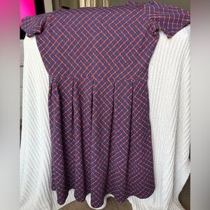 LuLaRoe Orange and Navy Amelia dress